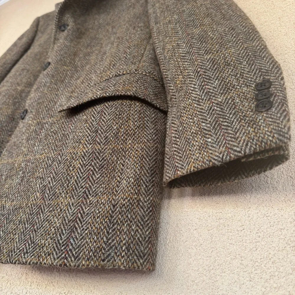 Harris Tweed Herringbone Sport Coat in Brown Autumn tones Sz 38S | Canada 🍁